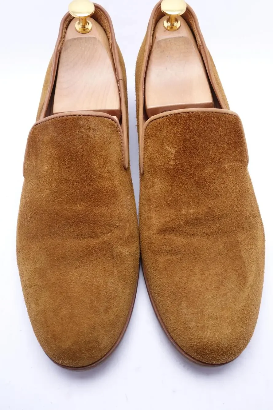 Duke + Dexter Shoes Mens Size 12 Brown Suede Loafers Slip On Handmade UK